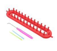 QOKLIYUI Lightweight and Easy to Carry DIY Gifts Plastic Loom Knitting Kit ABS Weaving Loom Knitting Kit Sturdy and Durable, red, 26cm