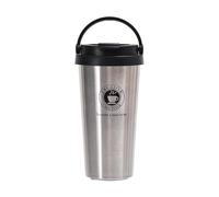 QOKLIYUI Reusable Thermal Cup Durable And Stylish For Eco-Friendly Coffee Lovers Stainless Steel Car Coffee Mug Stainless Steel, silver, 500ml