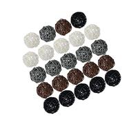 QOKLIYUI Set of 1524Pc 5cm Wicker Rattan Balls Stylish Black Gray and White for Wedding and Christmas Celebrations, Black Grey White, 24 pcs 5CM