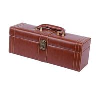 QOKLIYUI Versatile Wine Storage Box Wooden with Premium Materials Home Storage Or Gifting Single Wine Bottle Wood Gift Box Handle Pourer Portable Carrier Accessories, Single Slot, 35x10.5x12.5cm