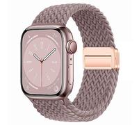 QOKNUL Nylon Sport Loop Watch Bands Compatible with Apple Band Ultra 49mm 45mm 44mm 42mm 41mm 40mm 38mm, Soft Braided Woven Magnetic Clasp Strap for iWatch Series 8/7/6/5/4/3/2/1/SE, Warm Purple