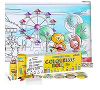 qollorette Colouring Set for Children Including Roll, Colored Pencils, Crayons and Stickers Amusement Park - Craft Kit Gift for Kids, 480 x 29cm (16 feet)
