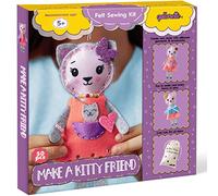 qollorette Felt Sewing Kit for Children, Make Your Own Kitty Toy, Kids' Craft Kit - Childrens Sewing Kit for Beginners, Learn to Sew & Play