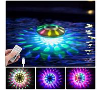 QOLNBY Floating Pool Lights, Rechargeable Pool Lights with 6 Dynamic Lighting Effects, Upper and Lower Color Changing Floating Light, IP68 Waterproof Lights for Pools, Hot Tubs, Fountain 1 Pack