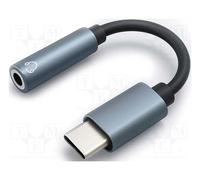 51786 cable jack 3.5 mm female, USB C male 0.1 m black QOLTEC