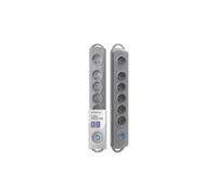 Qoltec Surge-Protected Power Strip, 6 Outlets, 3m, Gray 50166