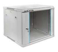 Qoltec Szafa Rack 19 Cali | 9U | 600 x 600 x 500 | Black Metal Server Cabinet | Wall Mount | No Assembly Required