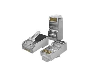Qoltec Wtyk przelotowy złącze RJ45 CAT6 FTP Pass Through Pozłacane styki 100 szt