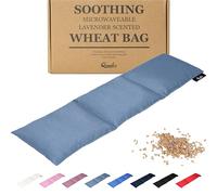 Qomfor Large Wheat Bag for Pain Relief - Microwavable Heat Pack with Lavender - Flexible Heat Pad for Back, Neck, Shoulder, Period Pain Relief - Soft & Soothing Heated Neck Warmer (Grey)