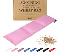Qomfor Large Wheat Bag for Pain Relief - Microwavable Heat Pack with Lavender - Flexible Heat Pad for Back, Neck, Shoulder, Period Pain Relief - Soft & Soothing Heated Neck Warmer (Pink)