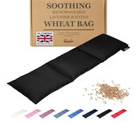 Qomfor - Microwavable Wheat Bag - Black - 3-Chamber Design Microwave Heating Pad/Warming Pillow - Heat Pack for Neck, Shoulders & Period Cramps Pain Relief - Reusable Hot & Cold Therapy Bag