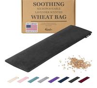 Qomfor - Microwavable Wheat Bag - Black - Lavender Scented Microwave Heating Pad/Warming Pillow - Heat Pack for Neck, Shoulders & Period Cramps Pain Relief - Reusable Hot & Cold Therapy Bag