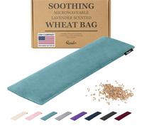 Qomfor - Microwavable Wheat Bag - Blue Green - Lavender Scented Microwave Heating Pad/Warming Pillow - Heat Pack for Neck, Shoulders & Period Cramps Pain Relief - Reusable Hot & Cold Therapy Bag
