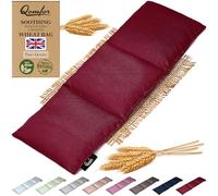Qomfor - Microwavable Wheat Bag - Burgundy - 3-Chamber Design Microwave Heating Pad/Warming Pillow - Heat Pack for Neck, Shoulders & Period Cramps Pain Relief - Reusable Hot & Cold Therapy Bag