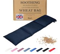 Qomfor - Microwavable Wheat Bag - Dark Blue - 3-Chamber Design Microwave Heating Pad/Warming Pillow - Heat Pack for Neck, Shoulders & Period Cramps Pain Relief - Reusable Hot & Cold Therapy Bag