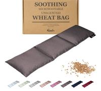 Qomfor - Microwavable Wheat Bag - Dark Grey - 3-Chamber Design Microwave Heating Pad/Warming Pillow - Heat Pack for Neck, Shoulders & Period Cramps Pain Relief - Reusable Hot & Cold Therapy Bag
