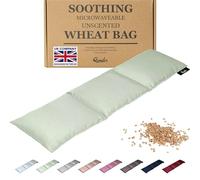 Qomfor - Microwavable Wheat Bag - Light Green - 3-Chamber Design Microwave Heating Pad/Warming Pillow - Heat Pack for Neck, Shoulders & Period Cramps Pain Relief - Reusable Hot & Cold Therapy Bag