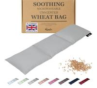 Qomfor - Microwavable Wheat Bag - Light Grey - 3-Chamber Design Microwave Heating Pad/Warming Pillow - Heat Pack for Neck, Shoulders & Period Cramps Pain Relief - Reusable Hot & Cold Therapy Bag