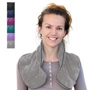 Qomfor - Microwavable Wheat Bag - Light Grey, Lavender Scent - 1.5kg Weighted Neck/Shoulder Wrap - Heating Pad - Hot/Cold Therapy, Stress Relief, Arthritis Pain, Muscle Tension, Headache