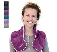 Qomfor - Microwavable Wheat Bag - Maroon Purple, Lavender Scent - 1.5kg Weighted Neck/Shoulder Wrap - Heating Pad - Hot/Cold Therapy, Stress Relief, Arthritis Pain, Muscle Tension, Headache