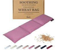 Qomfor - Microwavable Wheat Bag - Mauve - 3-Chamber Design Microwave Heating Pad/Warming Pillow - Heat Pack for Neck, Shoulders & Period Cramps Pain Relief - Reusable Hot & Cold Therapy Bag
