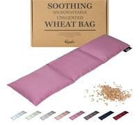 Qomfor - Microwavable Wheat Bag - Mauve - 3-Chamber Design Microwave Heating Pad/Warming Pillow - Heat Pack for Neck, Shoulders & Period Cramps Pain Relief - Reusable Hot & Cold Therapy Bag