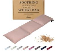 Qomfor - Microwavable Wheat Bag - Pink - 3-Chamber Design Microwave Heating Pad/Warming Pillow - Heat Pack for Neck, Shoulders & Period Cramps Pain Relief - Reusable Hot & Cold Therapy Bag