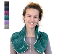 Qomfor - Microwavable Wheat Bag - Teal Green, Lavender Scent - 1.5kg Weighted Neck/Shoulder Wrap - Heating Pad - Hot/Cold Therapy, Stress Relief, Arthritis Pain, Muscle Tension, Headache