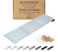 Qomfor Unscented Wheat Bag Microwavable - Large Heat Pack for Pain Relief - Heat Pad for Neck, Shoulders, Back, Period Pain, & Arthritis - Microwave Heat Bag for Aches & Relaxation (Light Blue)