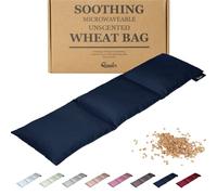 Qomfor Unscented Wheat Bag Microwavable - Large Heat Pack for Pain Relief - Heat Pad for Neck, Shoulders, Back, Period Pain, & Arthritis - Microwave Heat Bag for Aches & Relaxation (Dark Blue)
