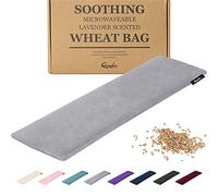 Qomfor Wheat Bag Microwavable - Moldable Microwavable Heat Pad (48 x 15 cm) - Fleece, Wheat Filled Microwave Heat Pack - Neck, Shoulder, Back Pain Relief - Reusable & Flexible Heat Pad (Dark Grey)