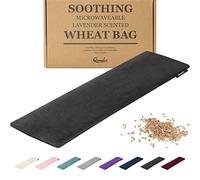 Qomfor Wheat Bag Microwavable - Moldable Microwavable Heat Pad (48 x 15 cm) - Fleece, Wheat Filled Microwave Heat Pack - Neck, Shoulder, Back Pain Relief - Reusable & Flexible Heat Pad (Black)