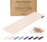 Qomfor Wheat Bag Microwavable - Moldable Microwavable Heat Pad (48 x 15 cm) - Fleece, Wheat Filled Microwave Heat Pack - Neck, Shoulder, Back Pain Relief - Reusable & Flexible Heat Pad (Champagne)