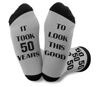 QONCV 50th Birthday Gifts for Men, 50 Year Old Birthday Gift Socks Christmas Stocking Fillers Fathers Day Valentines Gifts Present for Male Dad Father Grandpa Teacher Son Friend Brother