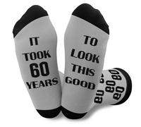 QONCV 60th Birthday Gifts for Men, 60 Year Old Birthday Gift Socks Christmas Stocking Fillers Fathers Day Valentines Gifts Present for Male Dad Father Grandpa Teacher Friend Brother