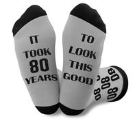 QONCV 80th Birthday Gifts for Men, 80 Year Old Birthday Gift Socks Christmas Stocking Fillers Fathers Day Valentines Gifts Present for Male Dad Father Grandpa Teacher Friend Brother