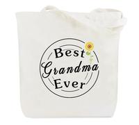 QONCV Gifts for Grandma, Best Grandma Gigi Grandmother Canvas Tote Bag Mothers Day Birthday Christmas Gift Ideas for Women