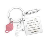 QONCV Nurse Gifts, Best Vet Veterinary Dental Nurses Day Week Keyring Thank You Appreciation Graduation Birthday Christmas Valentines Gifts for Women Ideas