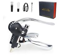 QONYFONE Wine Opener, Rabbit Corkscrew with Luxury Gift Box, Premium 5-Piece Set, Includes Wine Stopper, Foil Cutter, Wine Pourer, Quick and Easy Cork Extraction for Wine Lovers (Futura Silver)