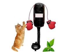 Qoobom Cat Punching Bag Toy, Punching Bag with Gloves Cat Toy, Interactive Kitten Toys Punching Bag, Mini Boxing Punching Bag Cat Toy, Punching Bag Play Gym for Kittyweight Champions (1Pcs)