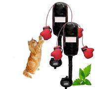 Qoobom Cat Punching Bag Toy, Punching Bag with Gloves Cat Toy, Interactive Kitten Toys Punching Bag, Mini Boxing Punching Bag Cat Toy, Punching Bag Play Gym for Kittyweight Champions (2Pcs)