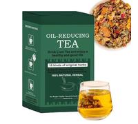 Qoobom Oil-Reducing Tea - 10 Herbal with Excellent Formula, Oil Cleansing Tea for Liver, 15 Tea Bags (1 Box)