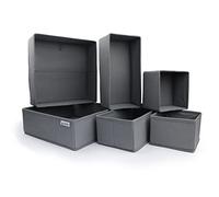 Qoolish Grey Drawer Organiser Set of 6 Sturdy Draw Organizer to sort Your bedroom, Wardrobe and Drawer-Tidy Up Your Space with our Foldable Clothes Organiser for Shirts, Ties, Socks, Bras, Underwear