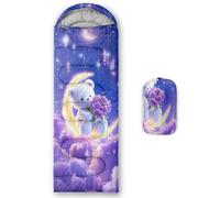 QOOMO Bear Printed Camping Sleeping Bags,3 Season Warm & Cool Weather,Lightweight,Waterproof Sleeping Bags for Adults & Kids,Traveling,and Outdoors,Camping Gear Equipment,31x90inch