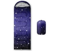 QOOMO Blue Galaxy Printed Camping Sleeping Bags,3 Season Warm & Cool Weather,Lightweight,Waterproof Sleeping Bags for Adults & Kids,Traveling,and Outdoors,Camping Gear Equipment,31x90inch