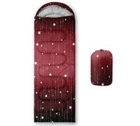 QOOMO Red Galaxy Printed Camping Sleeping Bags,3 Season Warm & Cool Weather,Lightweight,Waterproof Sleeping Bags for Adults & Kids,Traveling,and Outdoors,Camping Gear Equipment,31x90inch