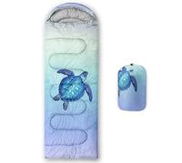 QOOMO Turtle Printed Camping Sleeping Bags,3 Season Warm & Cool Weather,Lightweight,Waterproof Sleeping Bags for Adults & Kids,Traveling,and Outdoors,Camping Gear Equipment,31x90inch