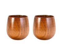 Qooplu 2 Pack Wooden Bourbon Drinking Glass, Charred Whiskey Wooden Cup, Rustic Classical Charred Oak Barrel Bourbons Drinking Glasses Vessel for Home Dining Birthday Everyday Use Travel Wedding