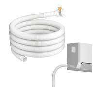Qooplu AC Drain Hose,9.84ft Length Outlet Pipe - Fit Hole Diameter 2.5cm Portable AC Drain with Cuttable Rubber Joint Clamp - for Home Commercial Industrial Washer Cooler Outdoor Unit