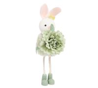 Qooplu Easter Bunny Figurines, Cute Rabbit Ornament, Easter Rabbit Dolls, Easters Tabletop Tree Decorations For Home Party Mantel Shelf Holiday Indoors